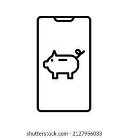 This is an icon related to a digital bank using a simple outline style