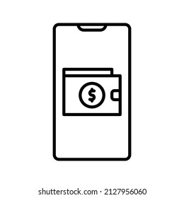 This is an icon related to a digital bank using a simple outline style