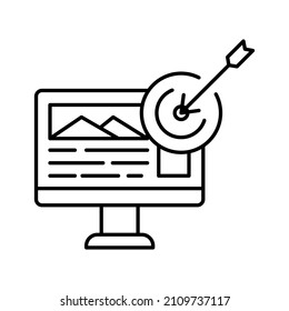 This is an icon related to digital marketing or business with an outline style, which you can use for your project needs