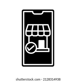 este es un icono relacionado con el comercio electrónico que utiliza un estilo de glifo