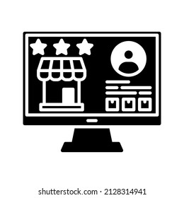 este es un icono relacionado con el comercio electrónico que utiliza un estilo de glifo
