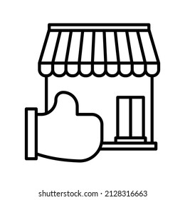 this is an icon related to e-commerce that uses a outline style