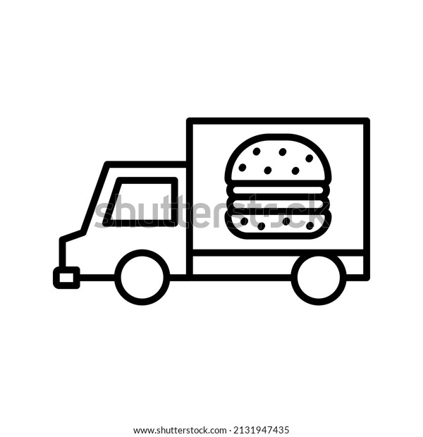This is an icon related to food delivery that uses
a outline style