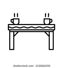 This is an icon related to furniture that uses a outline style