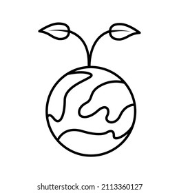 this is an icon related to go green that uses the outline style for your design project purposes