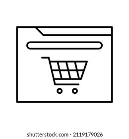 This is an icon related to an online shop that uses a simple outline style ready to use for your project design purposes