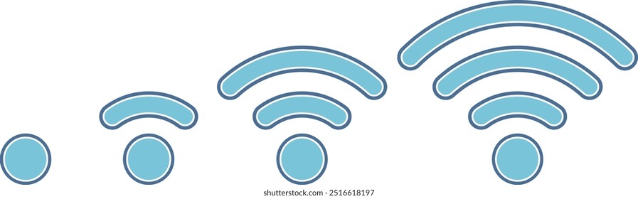 "Este es un icono que representa las señales Wi-Fi. Es un conjunto de iconos que representan diferentes intensidades de señal".