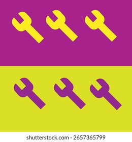 Dieses Symbol stellt einen zweifarbigen Schraubenschlüssel dar, der Werkzeuge, Einstellungen oder Wartung symbolisiert. Es wird häufig zur Angabe von Konfigurationsoptionen, Systemreparaturen oder technischen Support-Funktionen verwendet.