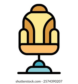 This icon represents a comfortable and ergonomic office chair designed for workplace settings