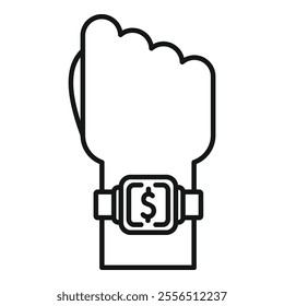 This icon represents the concept of mobile banking and contactless payments