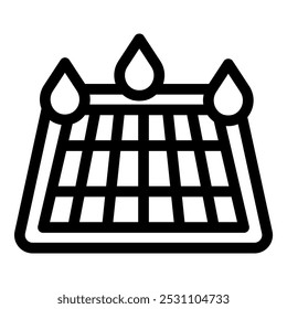 This icon represents the concept of waterproof materials and surfaces, repelling water and staying dry