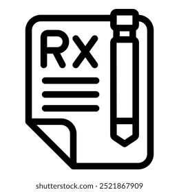 This icon represents the concept of writing a prescription