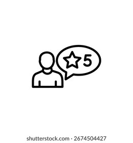 This icon represents customer reviews, feedback, and satisfaction. It is perfect for websites, apps, and marketing materials related to customer service and quality assurance.