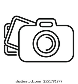 This icon represents a digital camera taking multiple pictures in a row