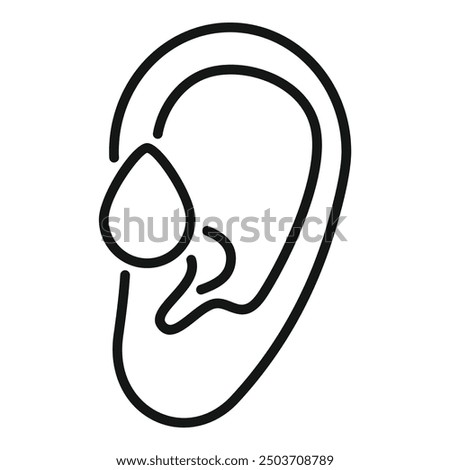This icon represents an ear with a drop earring, symbolizing ear piercing