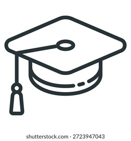 Este ícono representa Educación, Entrenamiento de Profesional o Graduación. Cuenta con un tope de graduación tradicional (mortero), que simboliza el logro de conocimientos especializados, habilidades de expertos y la finalización formal de una certificación o programa de grado.