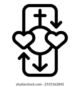 Este icono representa encontrar amor y relaciones en línea, enfatizando la fe compartida y los valores cristianos