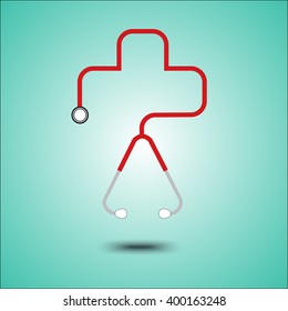 This icon represents stethoscope and is related to health care and medical category. It is recommended for use on websites, web applications and mobile applications.
