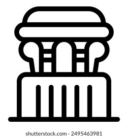 This icon represents a structure reminiscent of ancient greek or roman architecture, featuring prominent columns