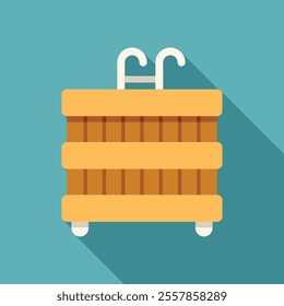 This icon represents a wooden hot tub, often found in spas or backyards, offering a luxurious way to relax and unwind