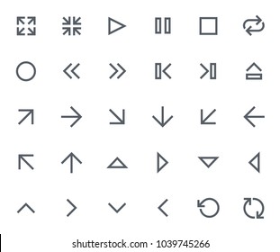 This icon set in bold outline style contains icons like Refresh, Scale Up and Repeat. These vector icons will look great in any user interface design. Pixel perfect at 64x64.