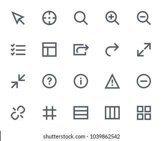 This icon set in bold outline style contains icons like List, Alert and Search. These vector icons will look great in any user interface design. Pixel perfect at 64x64.