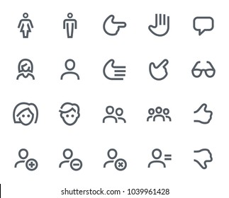 Dieses Symbol im fett umrissenen Stil enthält Symbole wie Thumbs Up, Group of People und Male Face. Diese Vektorsymbole werden in jedem Design der Benutzeroberfläche großartig aussehen. Pixel perfekt bei 64x64.