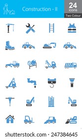 This Icon Set Contains Construction And Heavy Machinery Icons. These Are Recommended For Use On Web Applications, Websites And Mobile Applications.