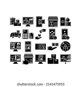 this is the icon set of ecommerce that uses solid style