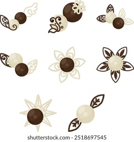 This icon set features beautifully decorated chocolate truffles