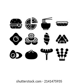 este es el conjunto de iconos del menú de alimentos que utiliza un estilo sólido