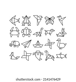 this is the icon set of origami that uses outline style