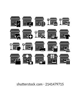this is the icon set of store that uses solid style