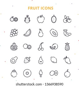 This icon set suitable for Fruits, used for website, landing page, header, presentation, etc. 
This icon set usually used by Fruits Store, Food Healthy Presentation, Vegan and many more.