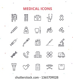 This icon set suitable for Medical industry, used for website, landing page, header, presentation, etc. 
This icon set usually used by medical, hospital, medicine, doctor, nurse, clinic and many more.
