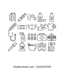 this is the icon set of treatment that uses outline style