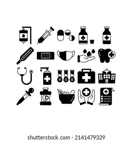 this is the icon set of treatment that uses solid style