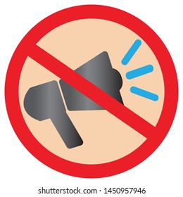 This icon show about Don't Using Loudspeaker notification 