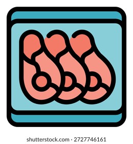 Dieses Icon eines Garnelenfachs ist perfekt, um das Konzept von frischen Meeresfrüchten zu veranschaulichen