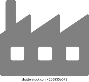 This is an icon (silhouette) illustration of a factory.