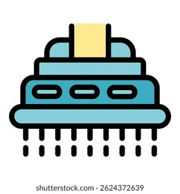 This icon of a smart farm irrigation system is perfect for projects related to agriculture, technology, and sustainability