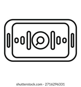 Este ícone é um smartphone que mostra o assistente de pesquisa de voz a ouvir o comando de voz