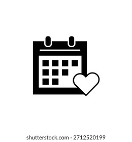 Este icono simboliza específicamente fechas personales importantes, aniversarios, eventos románticos, fechas de bodas o fiestas temáticas de amor (como el Día de San Valentín). 