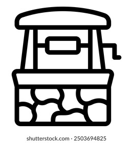 This icon of a stone water well is perfect for projects related to history, nature, or water conservation