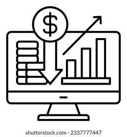 This icon is suitable for economic and business, corporate, financial growth, etc.