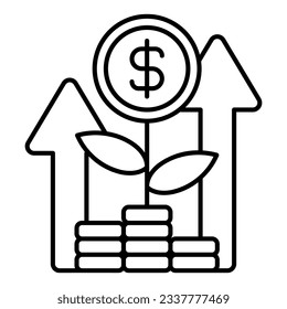 Este icono es adecuado para el crecimiento económico y empresarial, corporativo, financiero, etc.