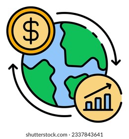 Este icono es adecuado para el crecimiento económico y empresarial, corporativo, financiero, etc.
