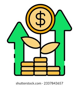This icon is suitable for economic and business, corporate, financial growth, etc.
