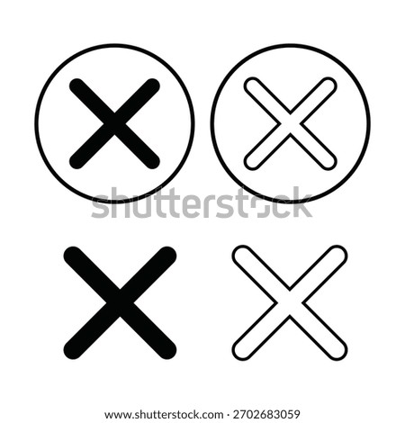 This icon is used to close, cancel, or dismiss the currently active display (such as a pop-up window, dialog box, or notification bar).