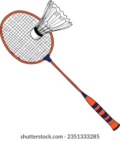 Esta es una imagen icónica de badminton, uno de los deportes más populares. cómo jugar con una raqueta y un barquillo. Este deporte lo practican dos personas (individuales) o dos parejas (dobles).
